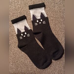 Black Cat Sheer Socks